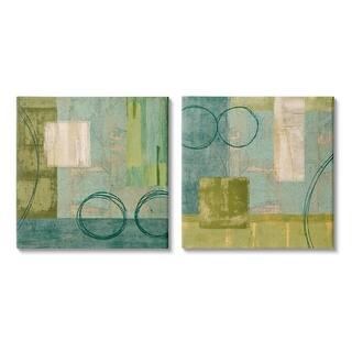 Stupell Soft Geometric Shape Abstraction Green Blue, 2pc Multi Piece ...