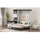 preview thumbnail 9 of 16, Full Size Murphy Bed wDesk and Storage Shelves & Cabinets, Black White