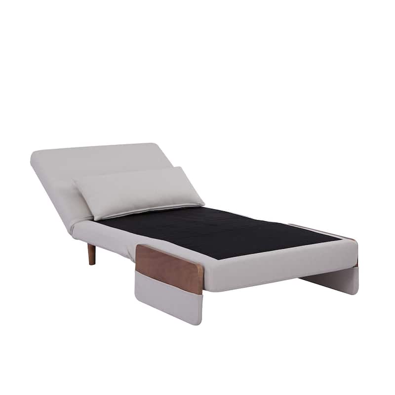 GDFStudio - Evaristo Convertible Cotton-Linen Sofa Bed with 3-Fold Rapid Transform Mechanism