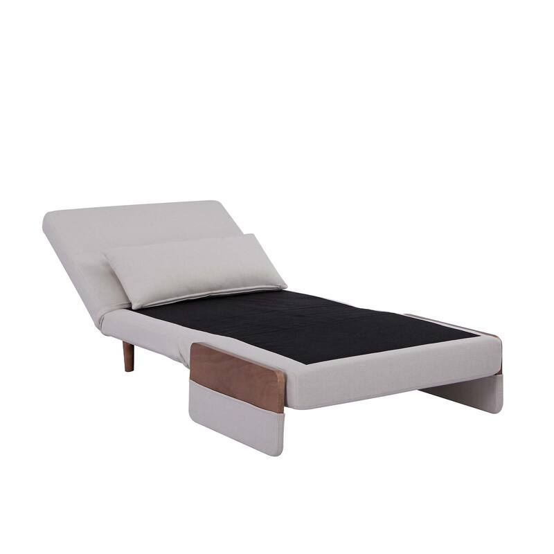 Modern Foldable Sofa Bed - Single Sleeper with Linen Fabric, 6-Level Adjustable Backrest, Converts in 10 Sec, Silent Hinges