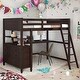 preview thumbnail 2 of 15, Full size Loft Bed with Drawers and Desk, Wooden Loft Bed with Shelves, Maximized Space, No Box Spring Required, Espresso