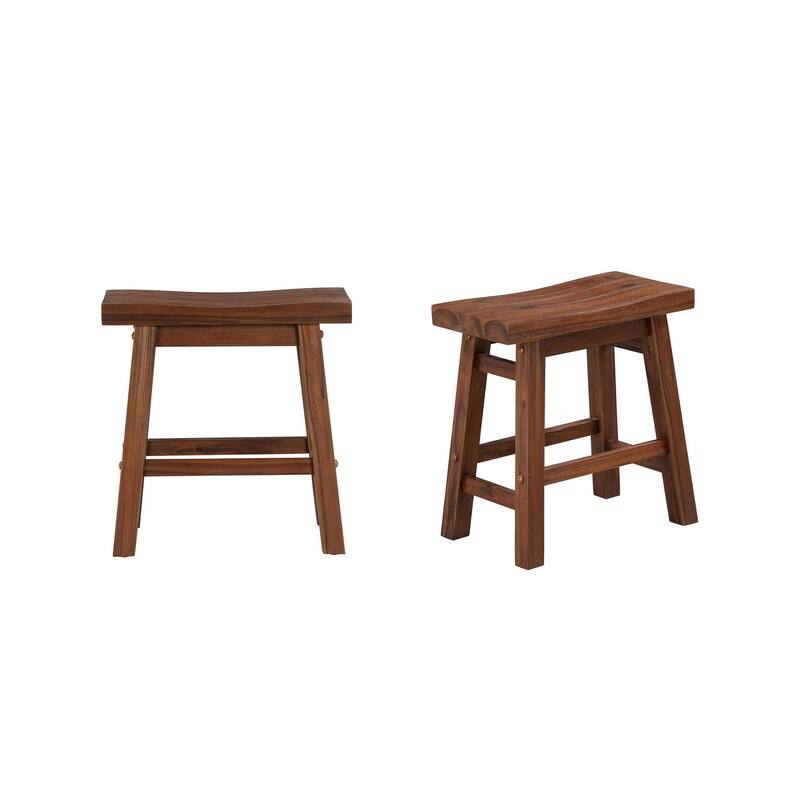 Sonoma Backless Saddle Stool - Set of 2 - Chestnut Wire-Brush - Short