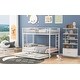 preview thumbnail 4 of 6, White Twin Over Twin Metal Bunk Bed with Trundle, Ladders, Easy Assembly