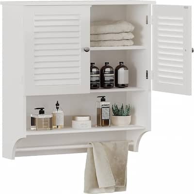 Medicine Cabinet with Towels Bar - 8.9"D x 23.6"W x 29.3"H
