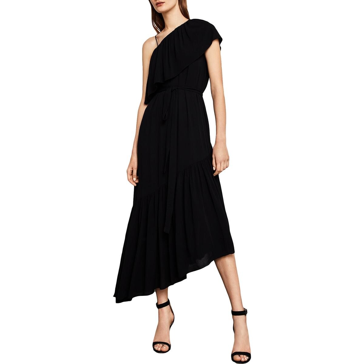 BCBGMAXAZRIA Womens Sleeveless Asymmetric Panel Dress