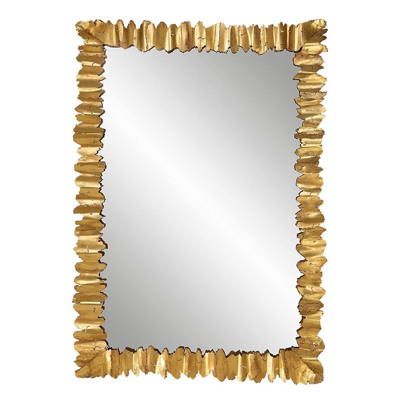 Uttermost 09825 Lev 34" W x 49" H Rectangular Framed Bathroom Mirror - Antique Gold