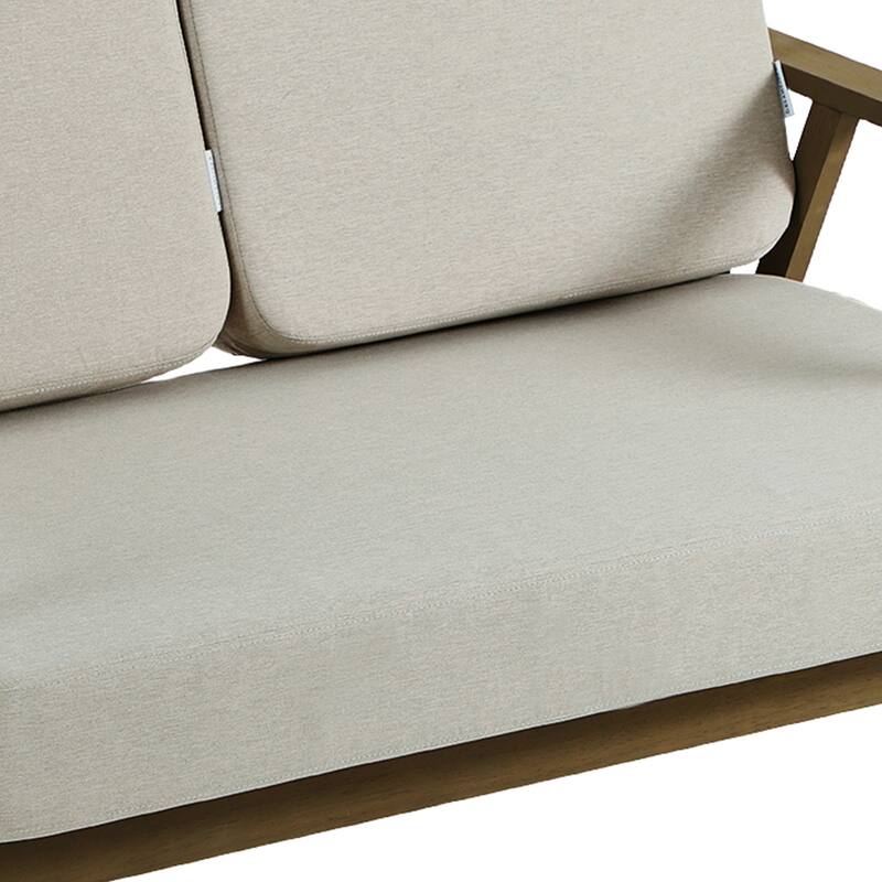 Modern Wood Outdoor Patio Sofa Loveseat with Cushion
