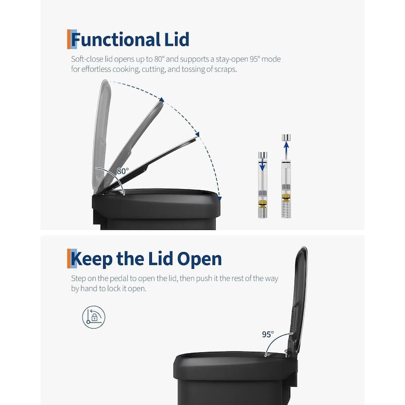 13 Gallon / 50 Liter Step-On Kitchen Trash Can