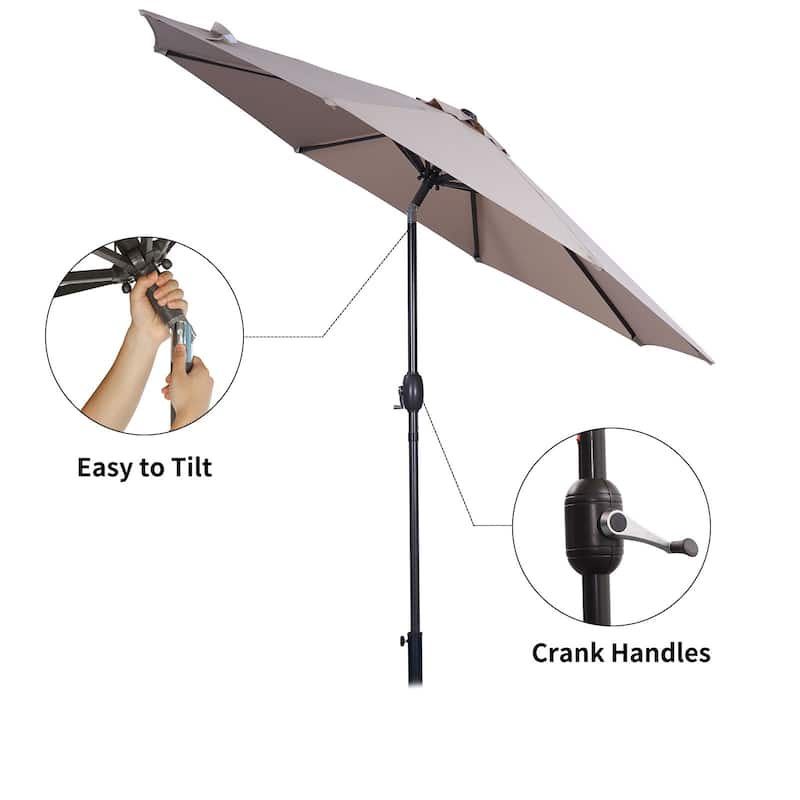 9 ft.Aluminum Market High Quality Light Tilt Patio Beach Umbrella without Base