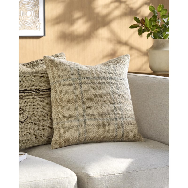 Becki Owens x Livabliss Ladera Traditional Accent Pillow - Taupe/Beige - 22"L x 22"W - Polyester
