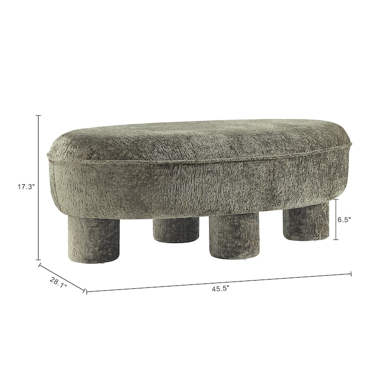 Manhattan Comfort Tribeca Chenille Accent Ottoman