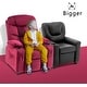 preview thumbnail 3 of 7, MCombo Big Kids Recliner Chair with Cup Holders , Velvet Fabric