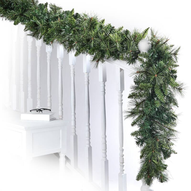 9' X 12" Deluxe Belgium Garland,230 Branch Tips - Natural Green - 9'L x 12"W