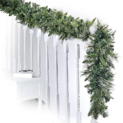 9' X 12" Deluxe Belgium Garland,230 Branch Tips - Natural Green - 9'L x 12"W