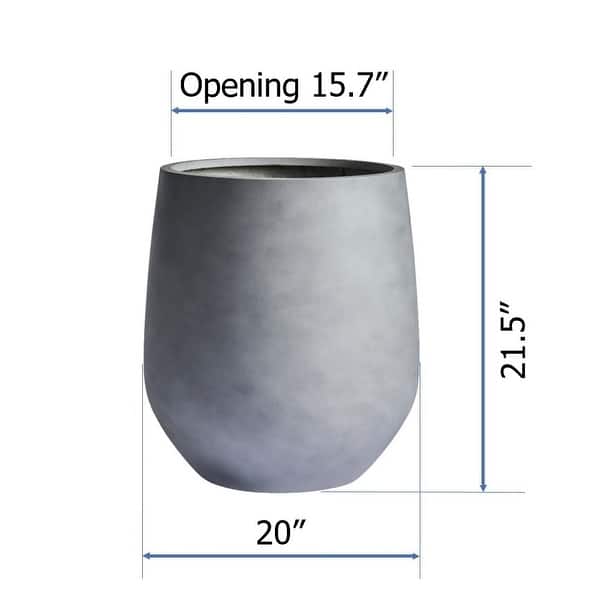dimension image slide 1 of 9, DreamPatio La Mirada 1-piece Fiberstone Tapered Planter for Indoor/Outdoor