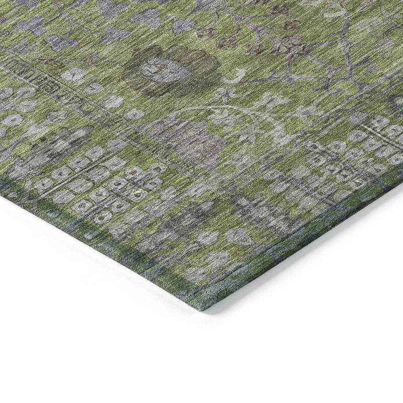 Machine Washable Indoor/ Outdoor Traditional Classic Chantille Rug