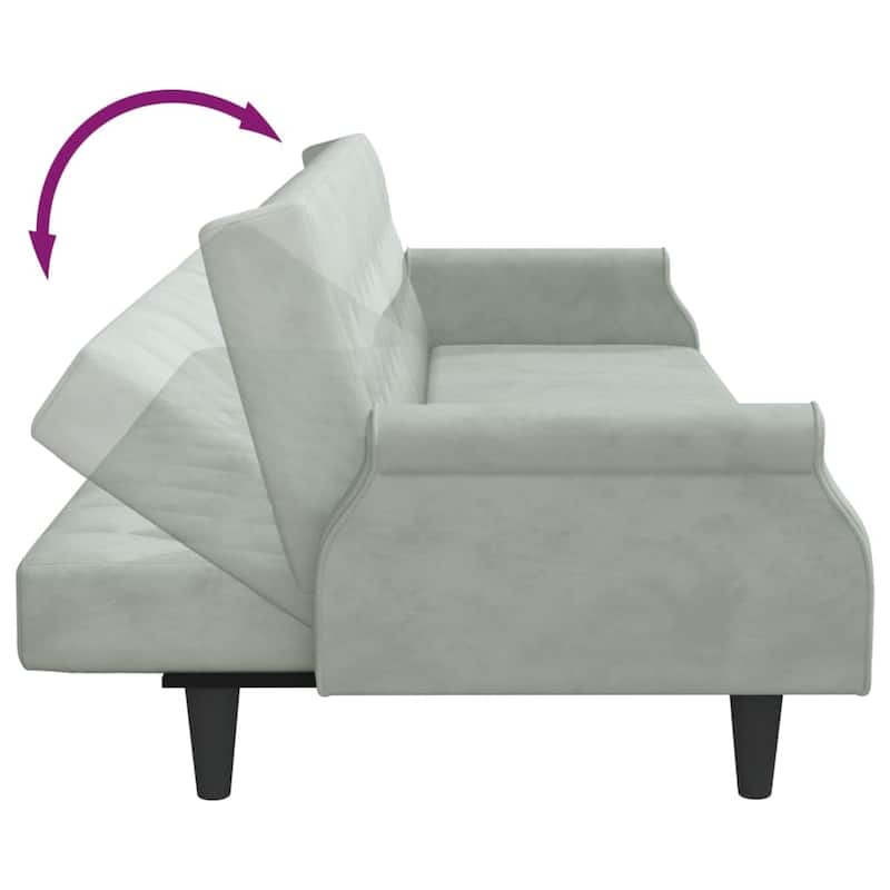 vidaXL Sleeper Sofa with Armrests Velvet Couch Sofa Bed Recliner Loveseat - 85" x 35" x 27.6"