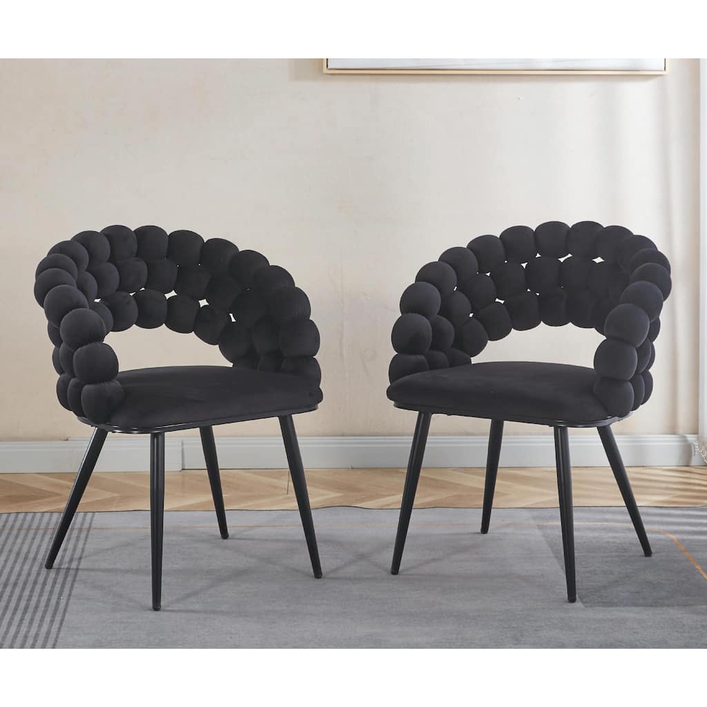 Modern Chair Set (2) - Iron Legs with Soft Cushions and Relaxing Backrest