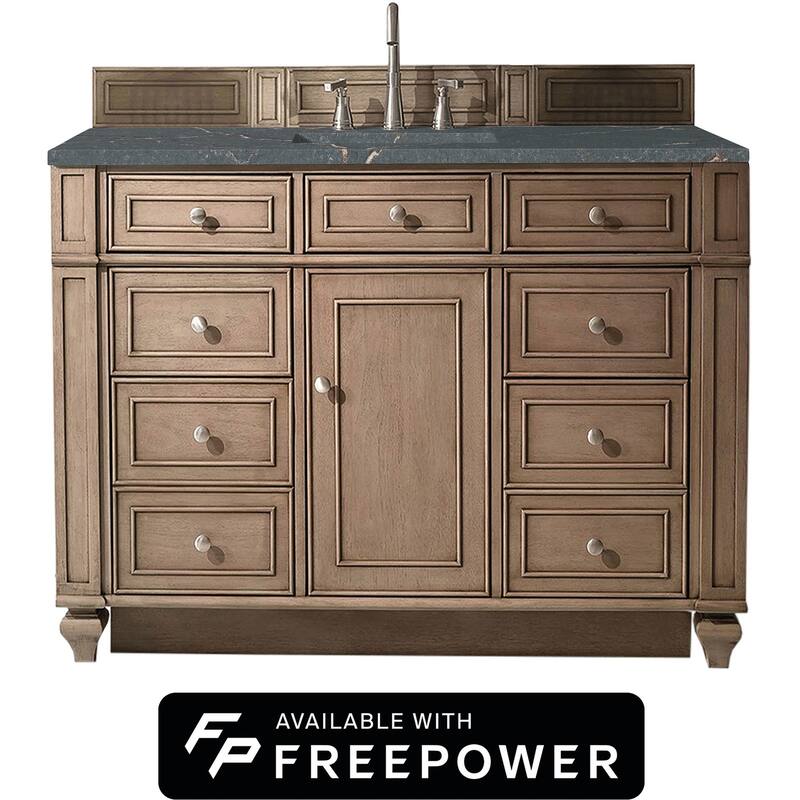 James Martin Vanities 157-V48-FPBL Bristol 48" Free Standing Single - Whitewashed Walnut