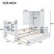 preview thumbnail 4 of 13, Twin Size Platform Bed Frame with Storage Headboard, Footboard, Pull Out Shelves and Twin Size Trundle for Bedroom, White
