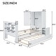 preview thumbnail 16 of 22, Twin Size Platform Bed with Twin Size Trundle and Footboard, Kids Bed Frame with Pull-Out Shelves and Storage Headboard, Grey