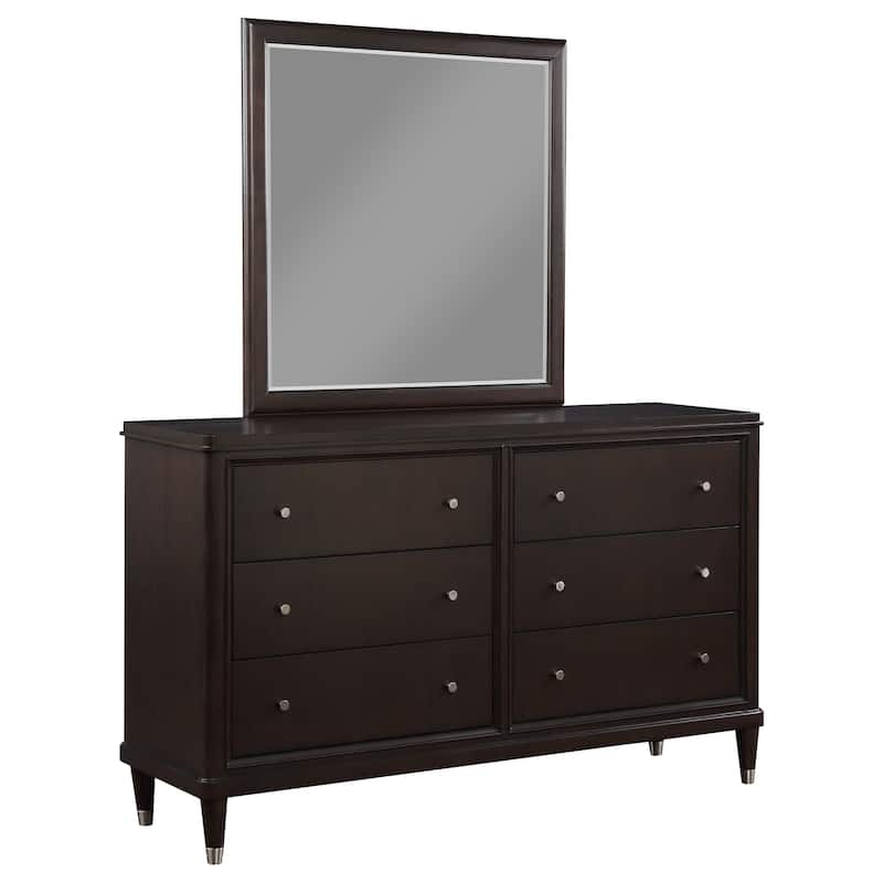 Emberlyn Mid-Century Modern 6-drawer Dresser Brown - Dresser with Mirror (Brown)