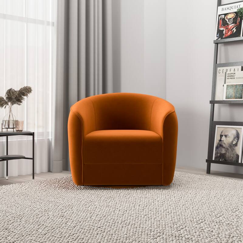Lantern Mid-Century Modern Round Back Swivel Chair