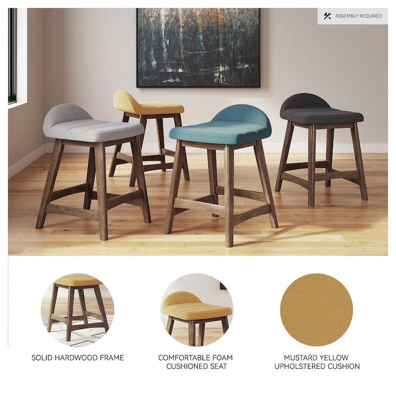 Signature Design by Ashley Lyncott Upholstered Counter Height Bar Stool (Set of 2) - 19"W x 20"D x 29"H