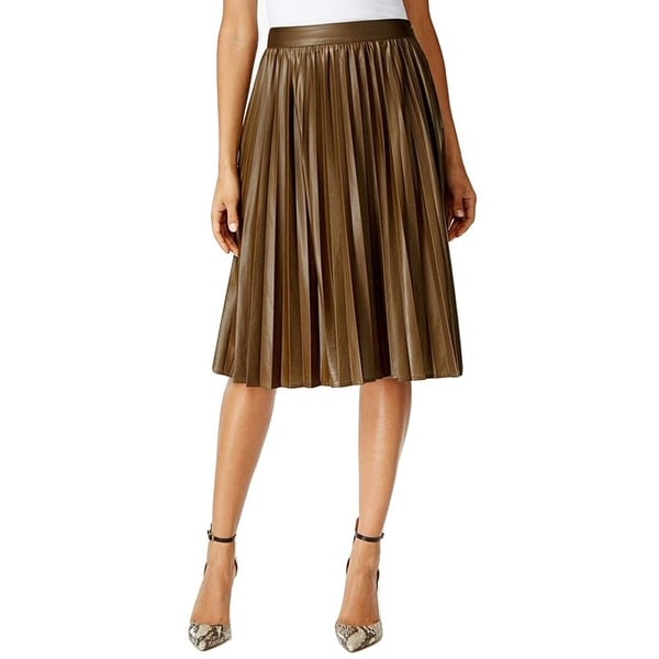 Grace Elements Faux Leather Pleated Skirt