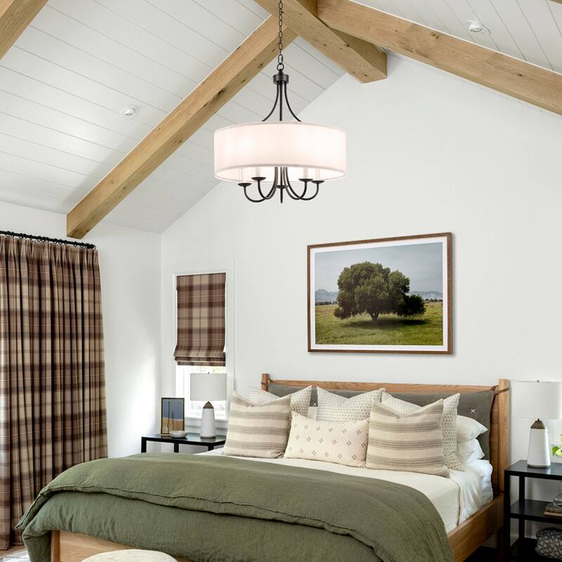 Modern Drum Light Chandelier Industrial Dining Room Light Fixtures