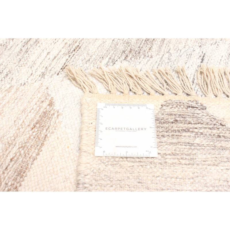 ECARPETGALLERY Flat-Weave Ankara FW Grey Wool Kilim - 5'1 x 7'6