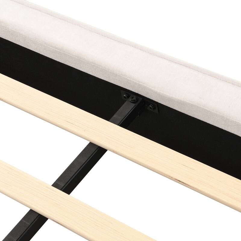 Christopher Knight Home- Cassie Upholstered Bed Frame with Reading Lamp & USB Port