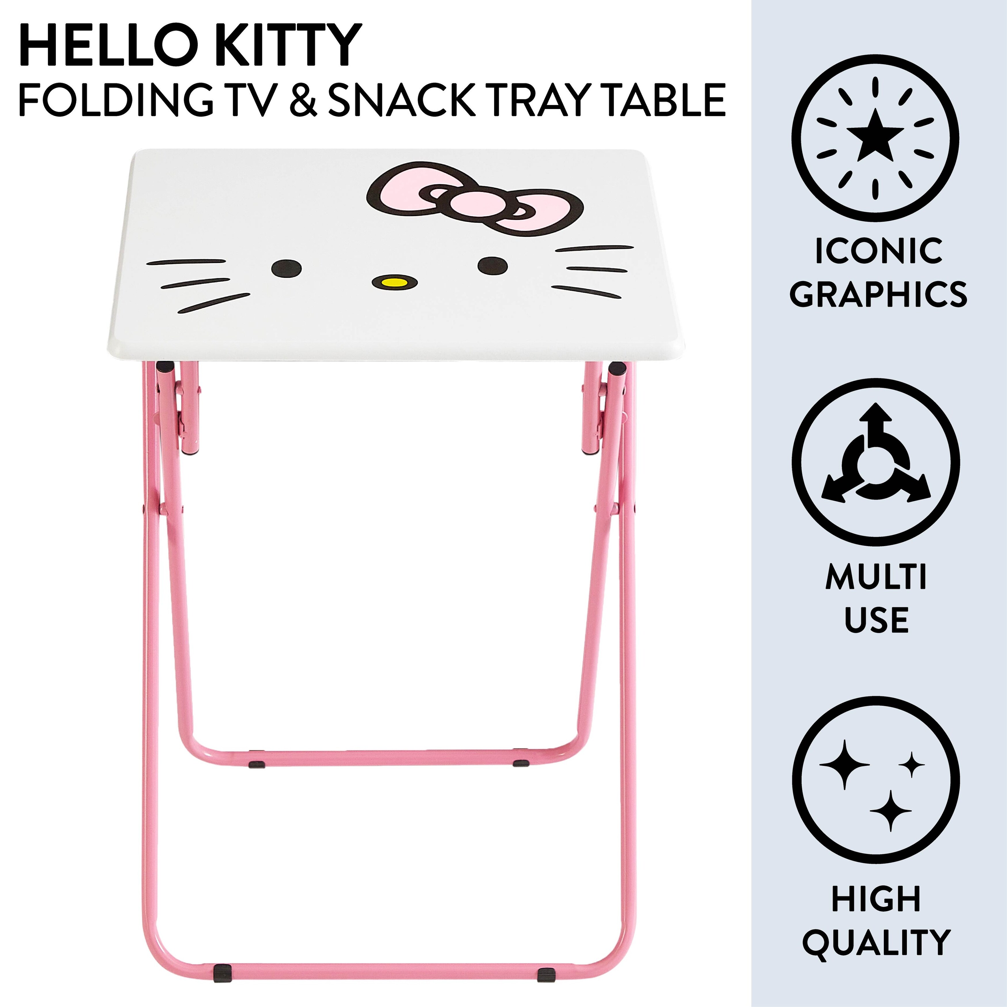 Sanrio Hello Kitty Folding Tray Table,Portable Snack Laptop Table