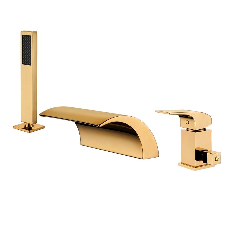 Single-Handle Tub-Mount Roman Tub Faucet with Hand Shower