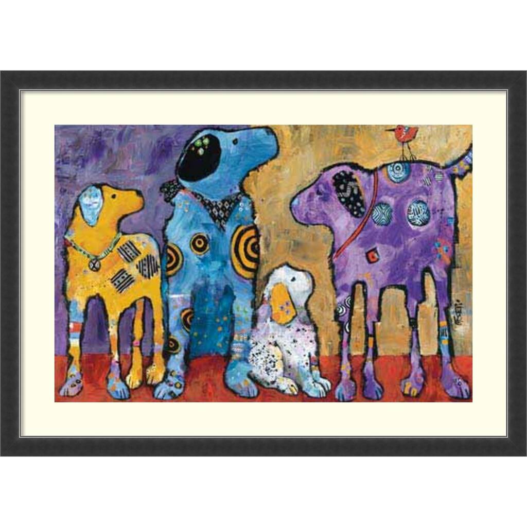 Framed Art Print Cast of Characters Dogs by Jenny Foster 45x33 inch