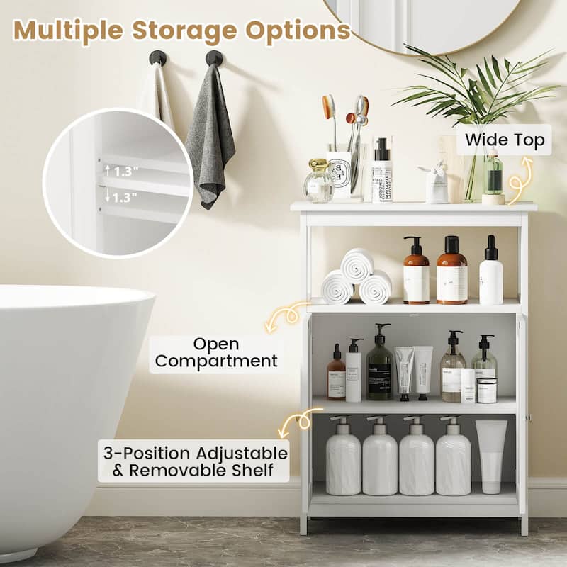 Costway Bathroom Floor Cabinet Freestanding Storage Organizer with 2 - See Details