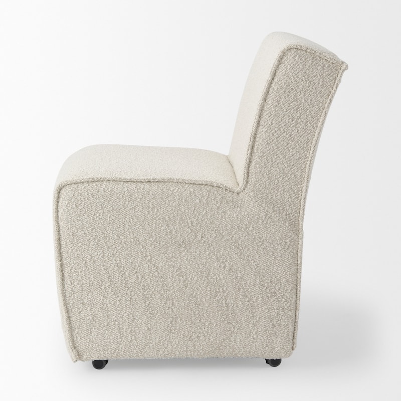 Damon Cream Boucle Fabric Dining Chair (Set of 2) - 20.4"W x 27.1"D x 31.2"H