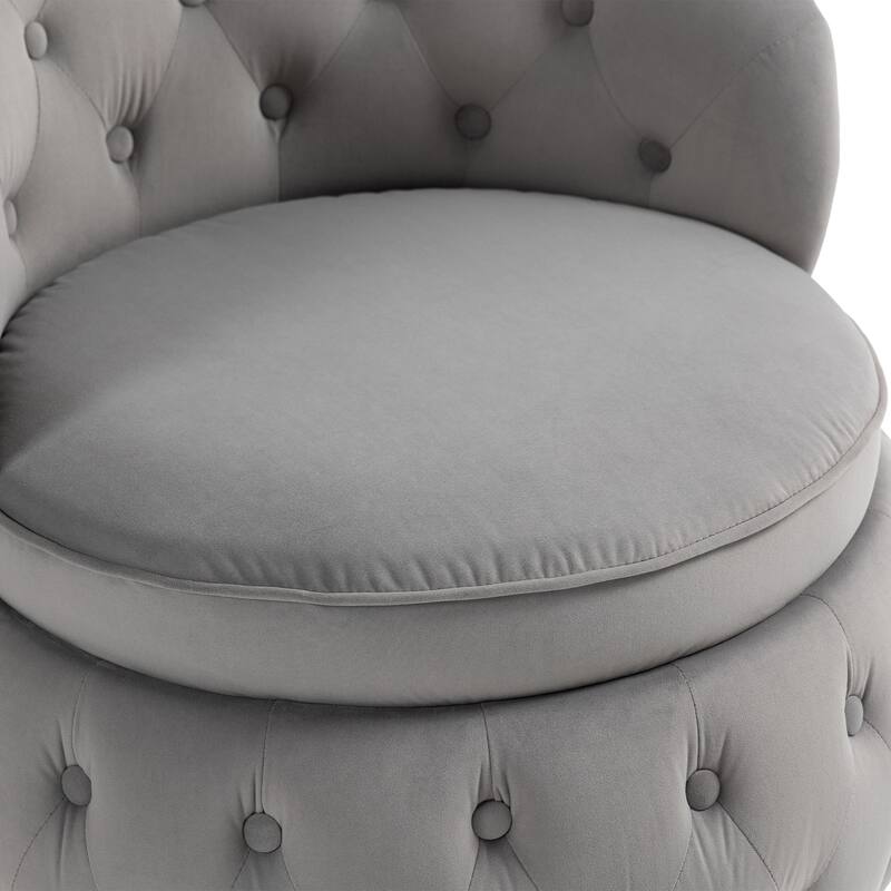 360 Degree Swivel Cuddle Barrel Accent Storage Chairs, Round Armchairs with Wide Upholstered, for Living Room