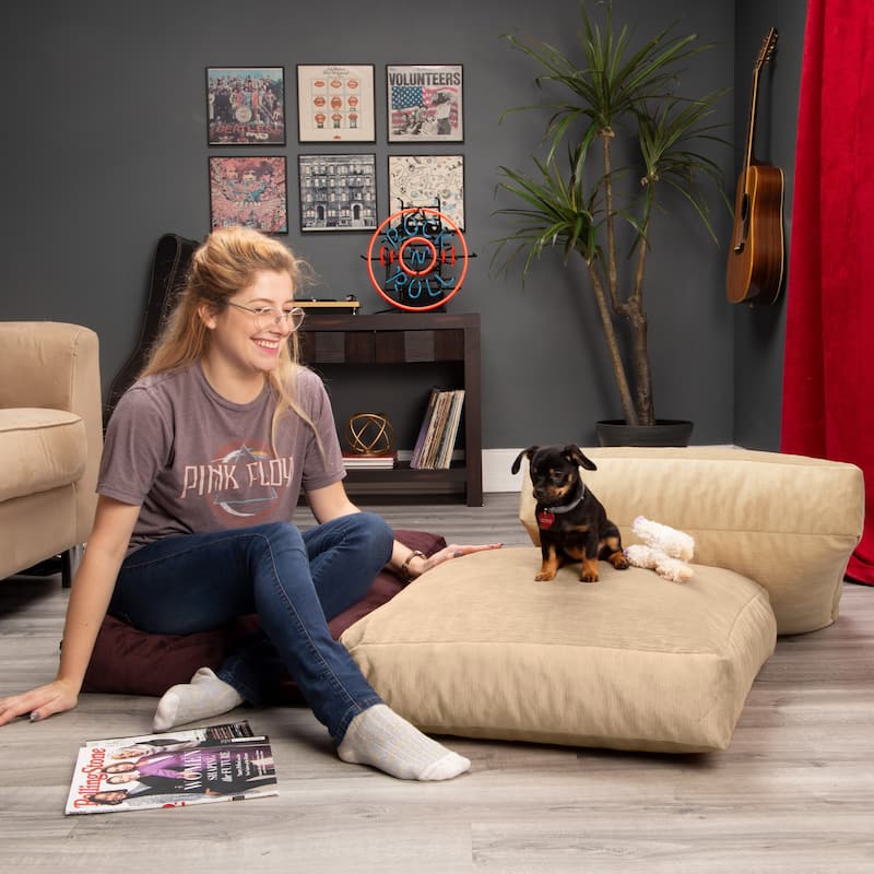 Jaxx Brio Large Decor Floor Pillow / Yoga Cushion, Faux Lamb