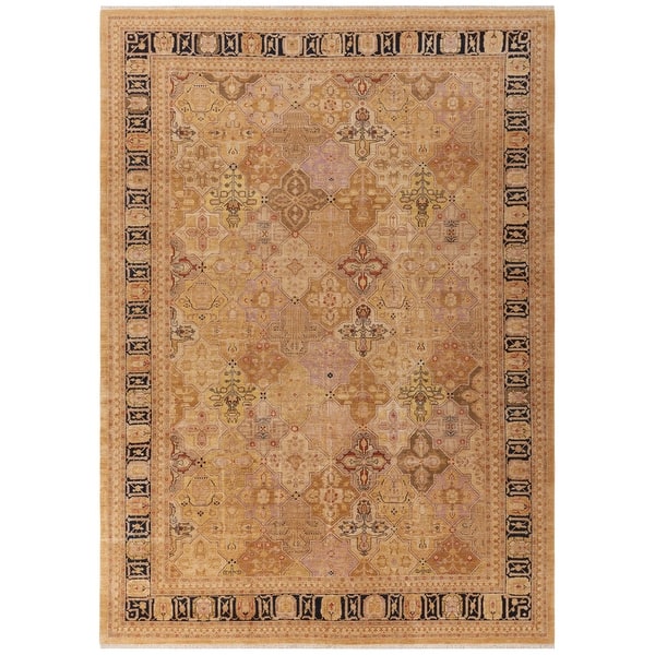 slide 2 of 6, SAFAVIEH Couture Hand-knotted Peshawar Nesrin Traditional Oriental Wool Rug with Fringe 12' x 18' - Gold/Black - Rectangle