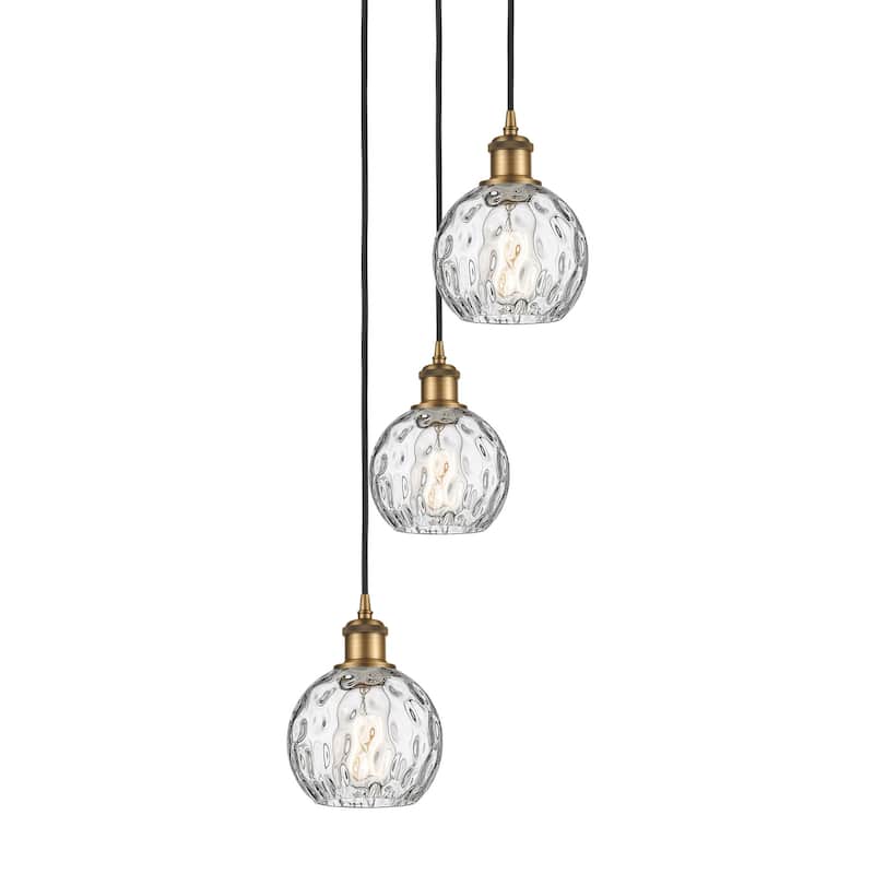 Innovations Lighting 113B-3P-18-13 Athens Pendant Athens 3 Light 13" - Brushed Brass / Clear Water Glass
