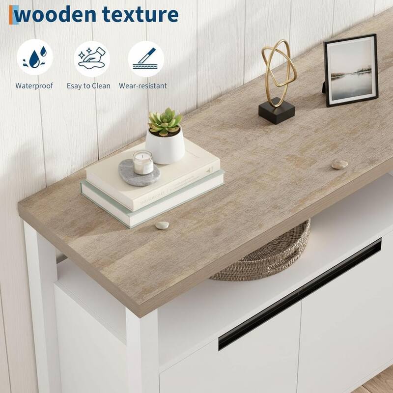 TV Stand, with Storage and Open Shelf