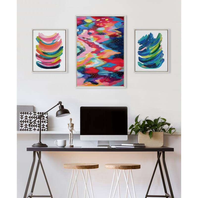 Kate and Laurel Sylvie Brushstroke and Bright Canvas by Jessi Raulet