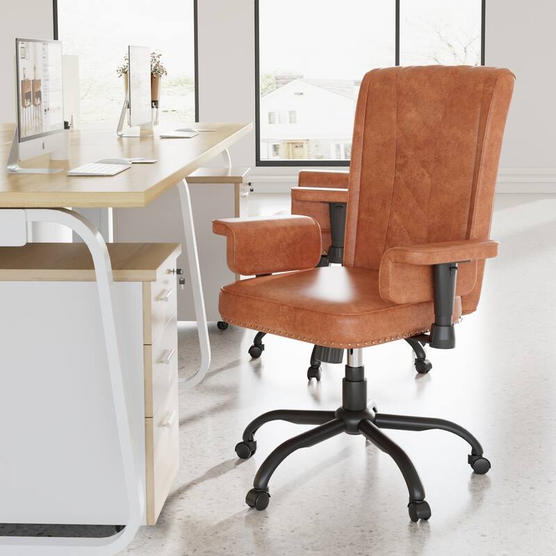 Adjustable Home Office Desk Chair, Desk Chair Executive Office Chair Computer Chair Ergonomic Mid Back with 360° Swivel