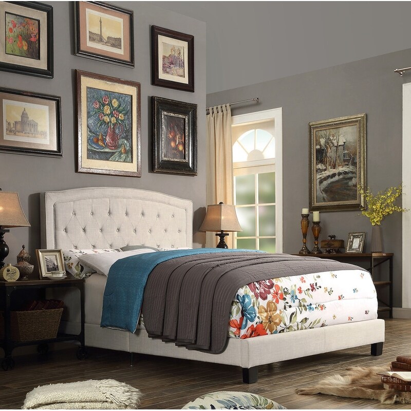 Swanley tufted upholstered low profile standard top bed andover mills