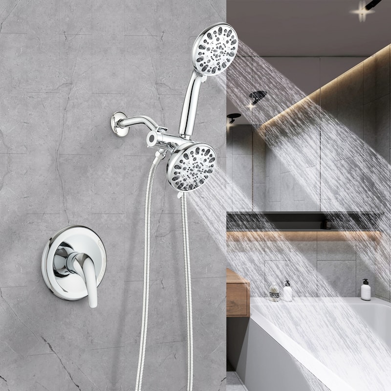 YASINU Dual 2 in 1 Shower Faucet Set with Valve Shower System Kit