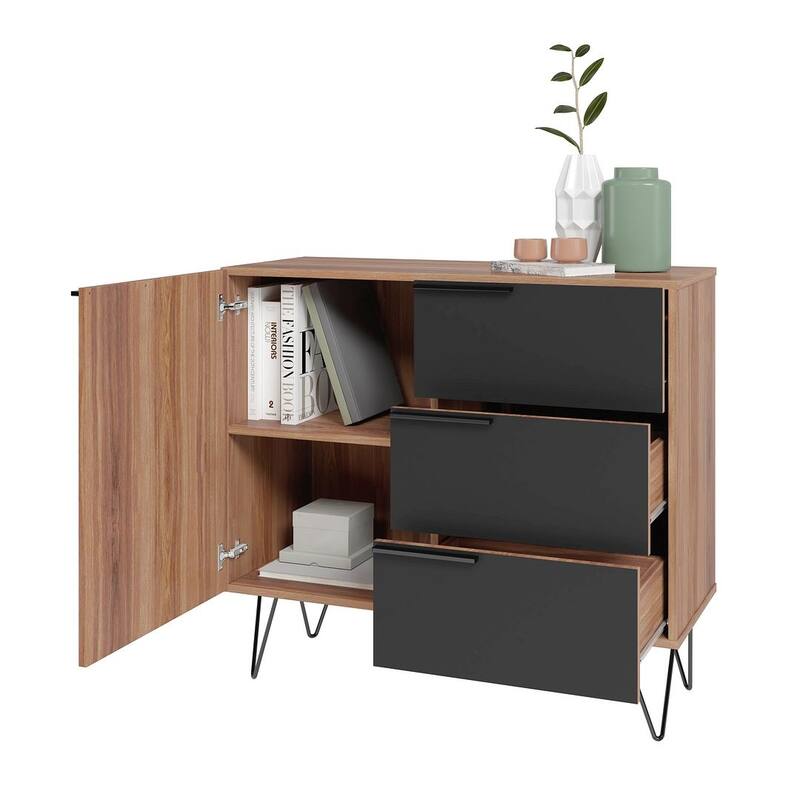 Manhattan Comfort Beekman 35.43 Dresser with 2 Shelves