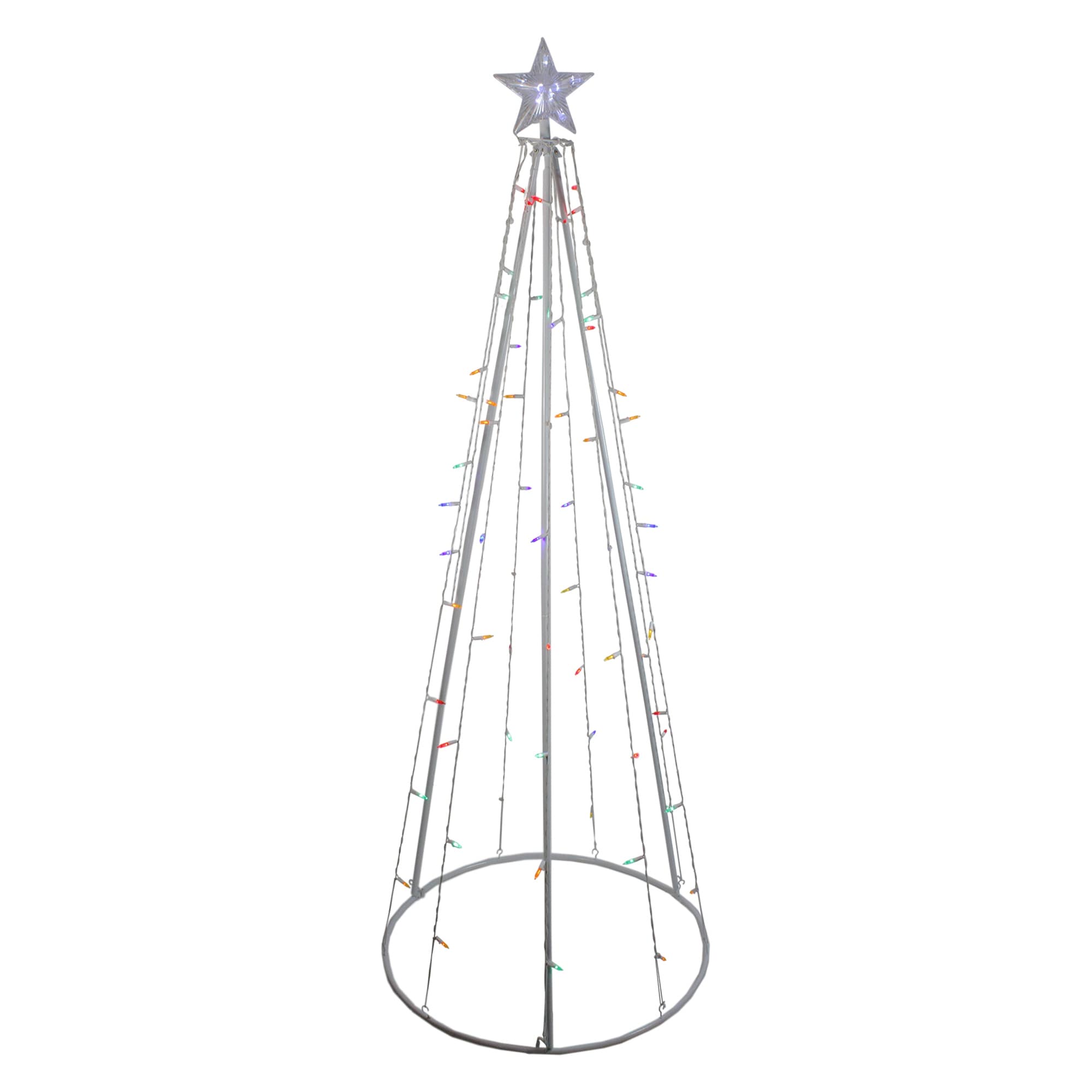 Shop 6 Multi Color Led Lighted Cone Tree Outdoor Christmas Decoration Overstock 28271875