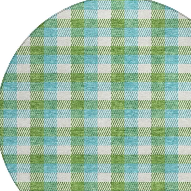 HomeRoots Plaid Transitional Rectangle Outdoor Rug