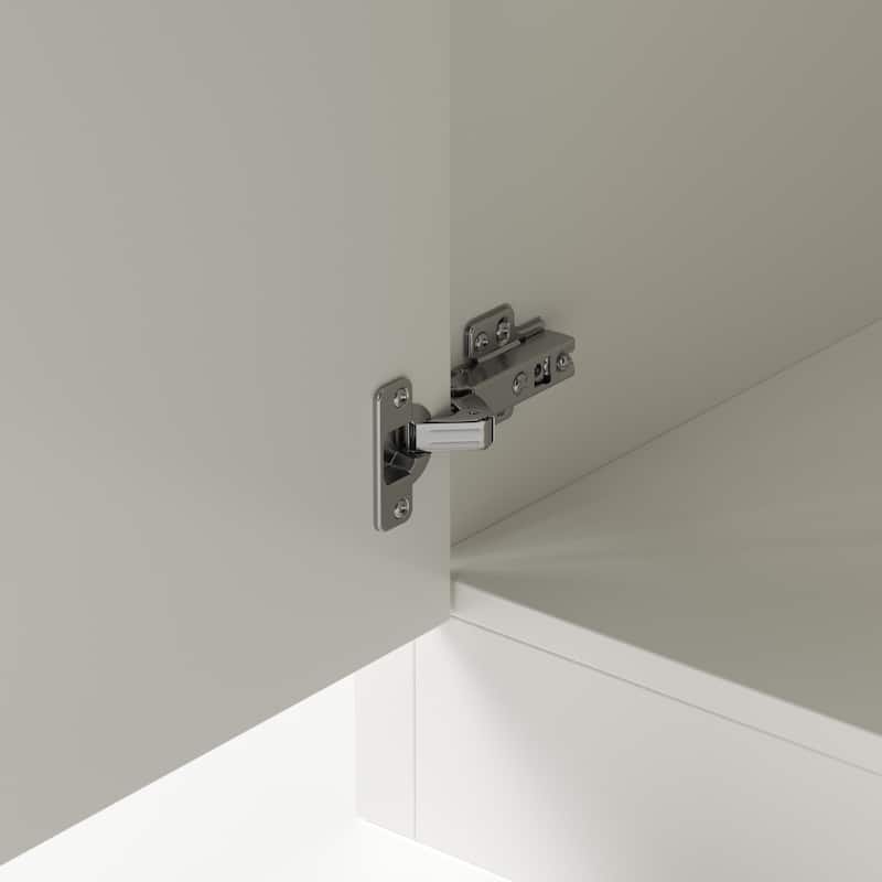 78.7" Kitchen Island with Faux Stone Top & Power Outlet Storage Cabinet with Drawers & Doors, Farmhouse White Kitchen Island